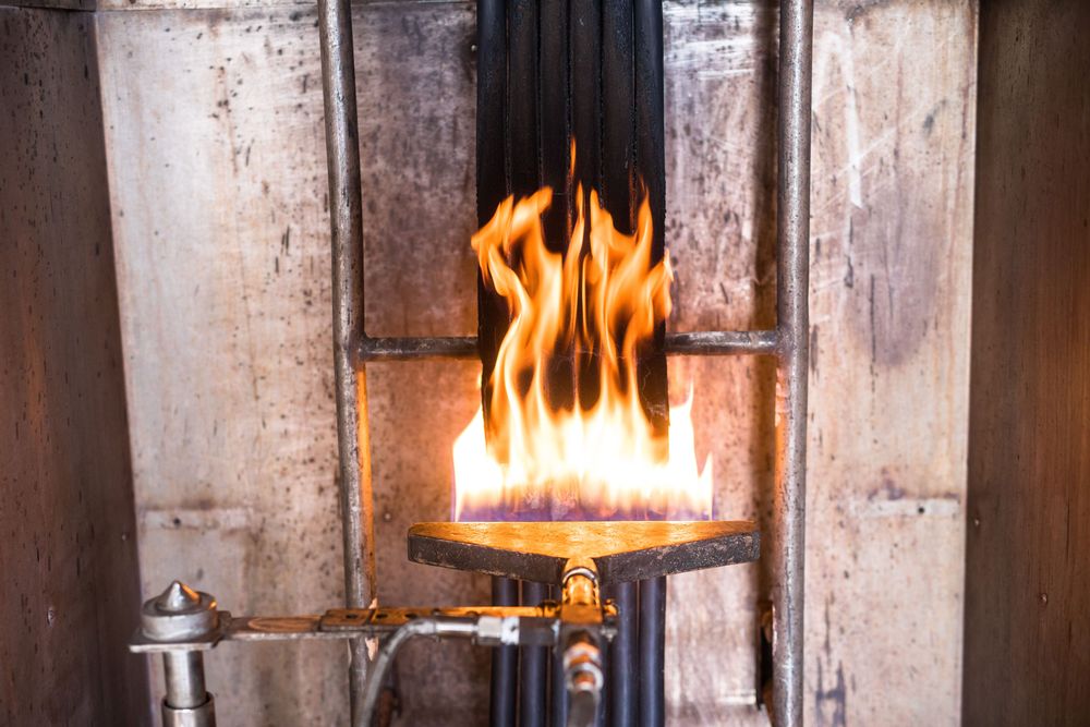 Flame testing in the qualification laboratory